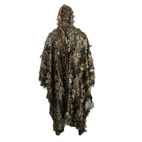 Lifelike 3D Leaves Camouflage Poncho Cloak Stealth - (Col: Hunting)